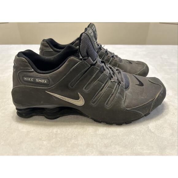 Nike Shox Men’s Size 12 NZ Running Sneakers Dark Gray Lace Up Comfort Low Shoes - Picture 1 of 8
